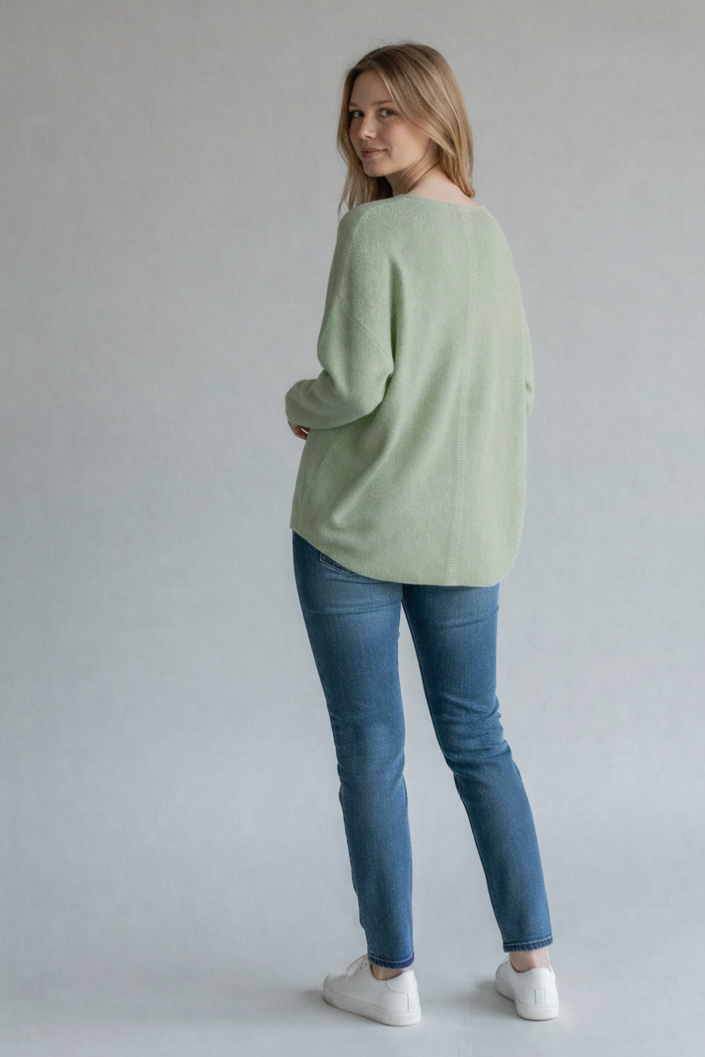 Waffle knit back top - Sage green