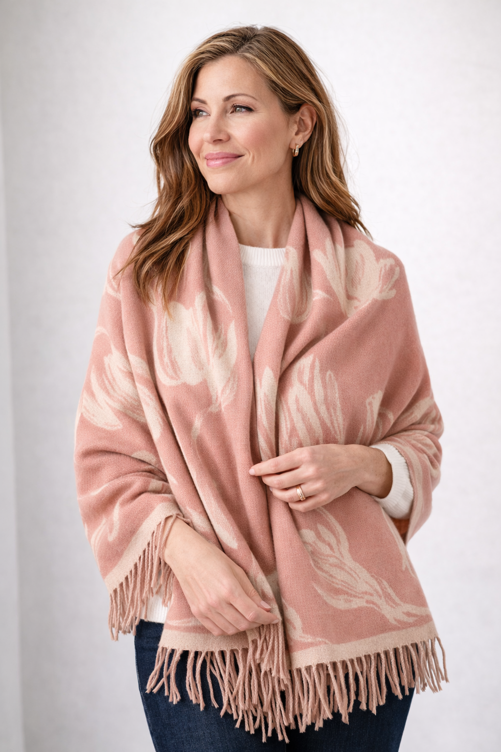Tulip pashmina - Baby pink