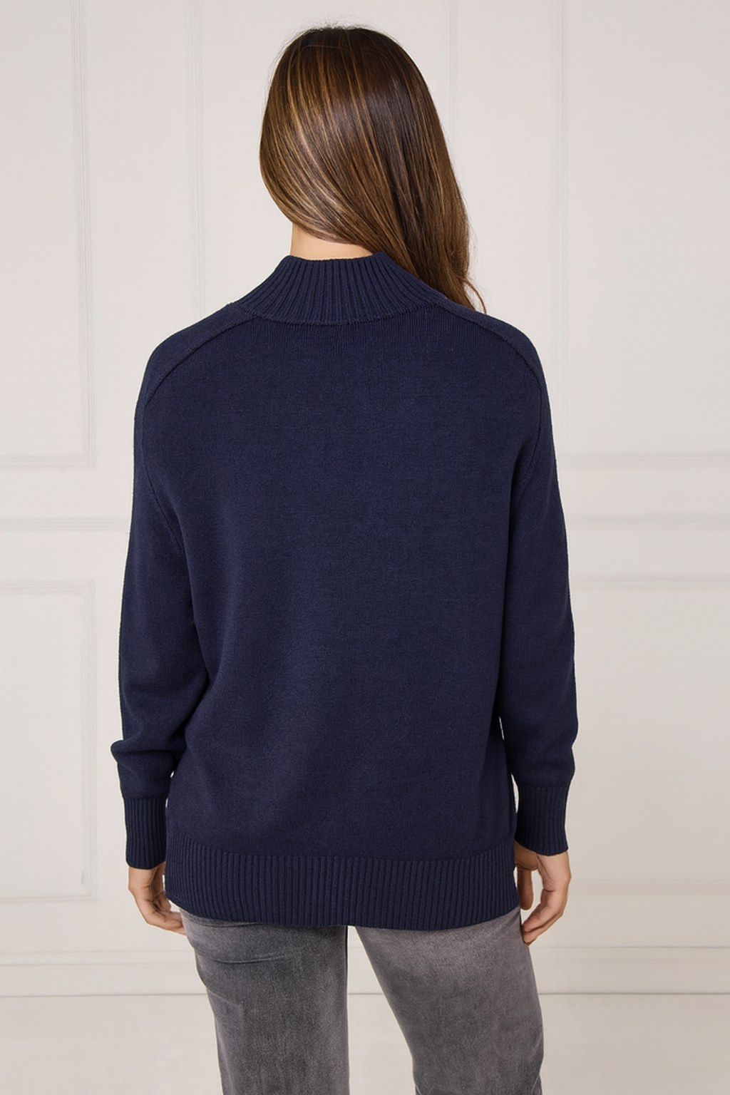 High neck jumper - Navy