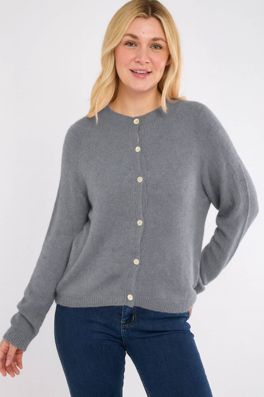 Alpaca cardigan - Mid grey