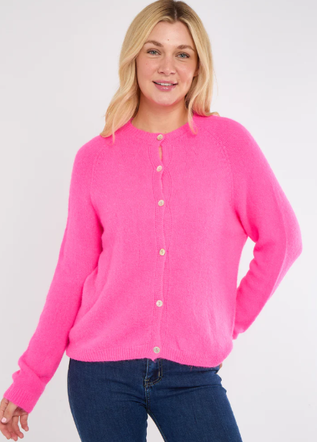 Alpaca cardigan - Fuchsia