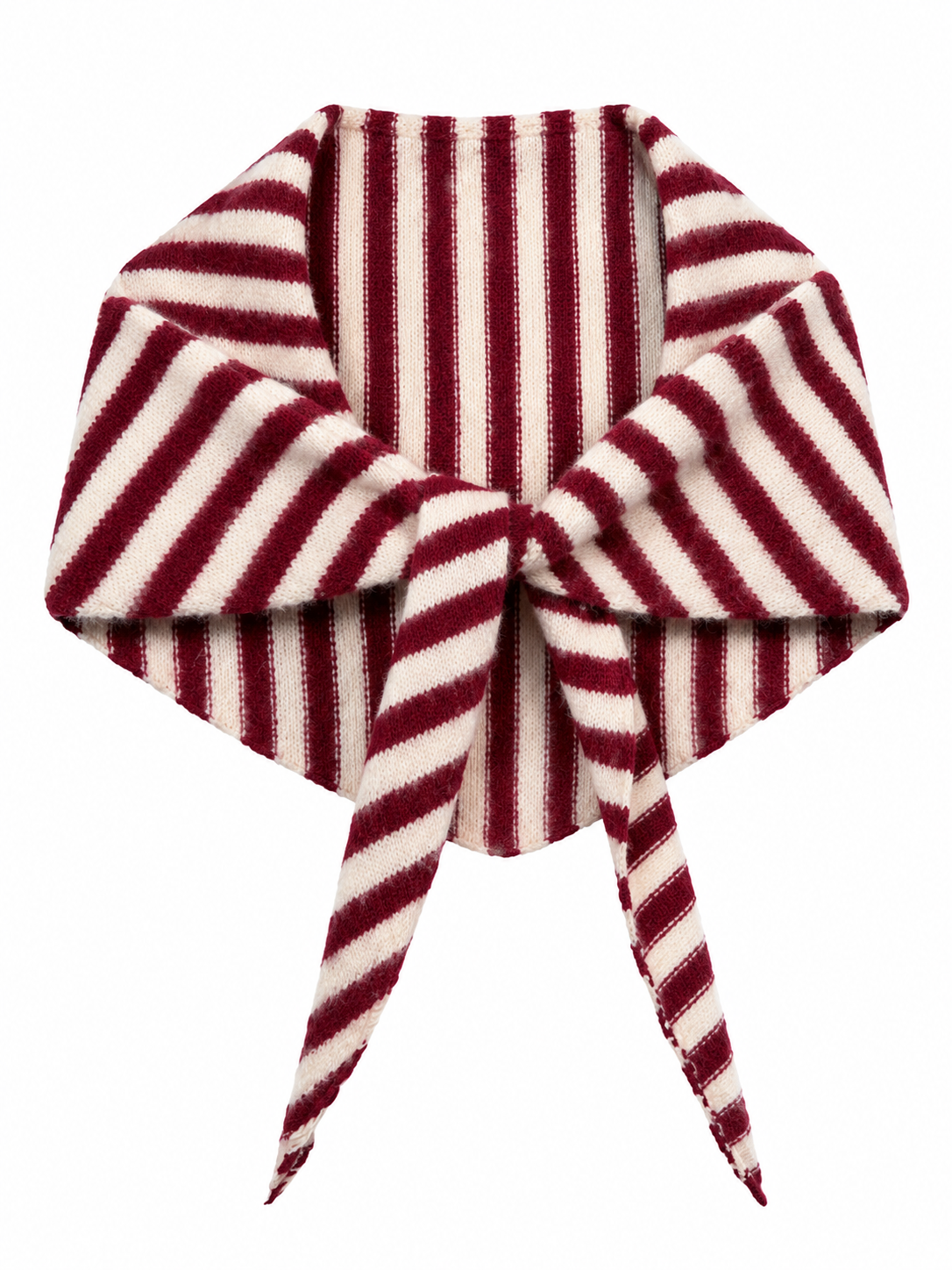 Triangular scarf - Burgundy stripe