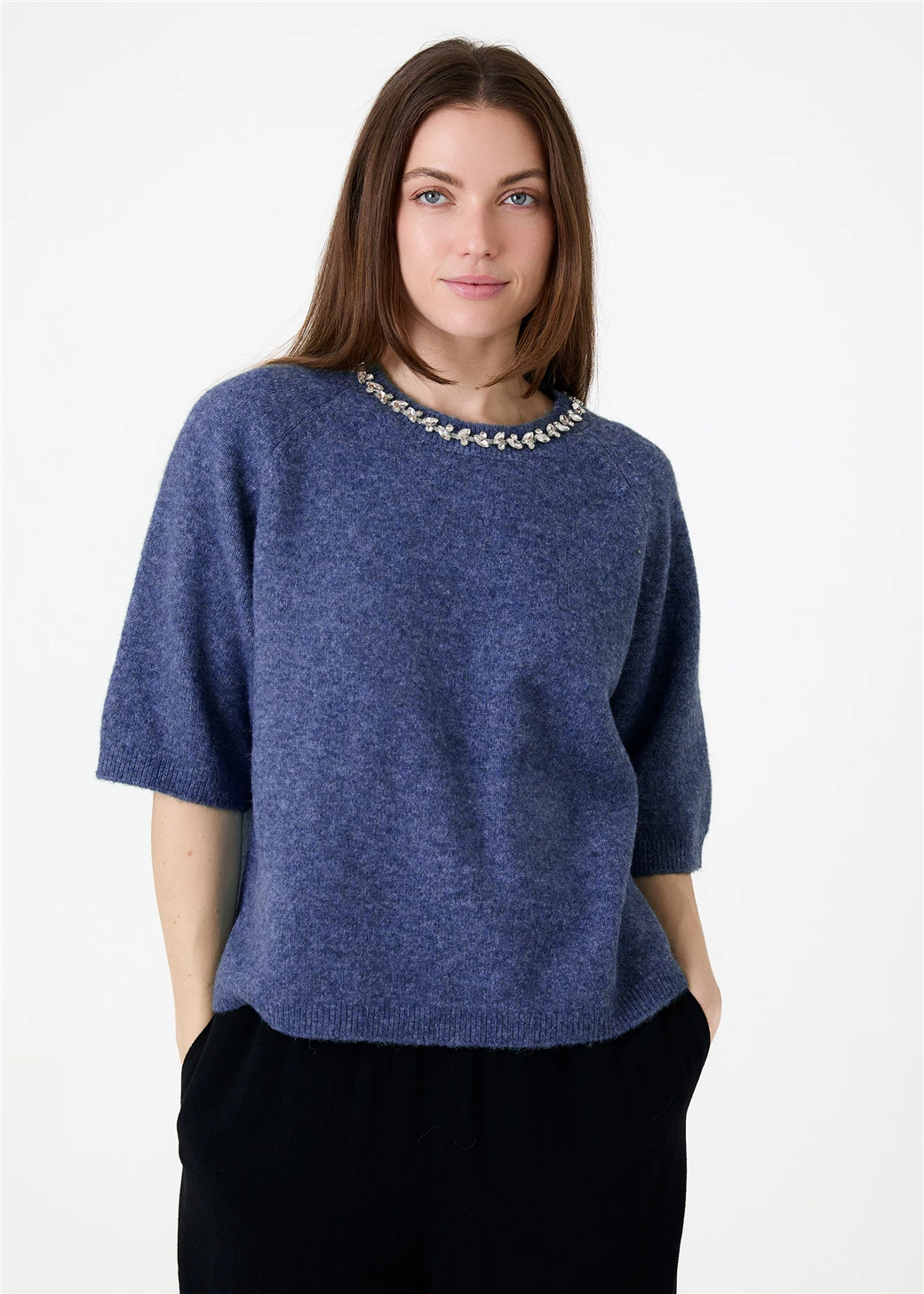 Necklace jumper - Denim blue