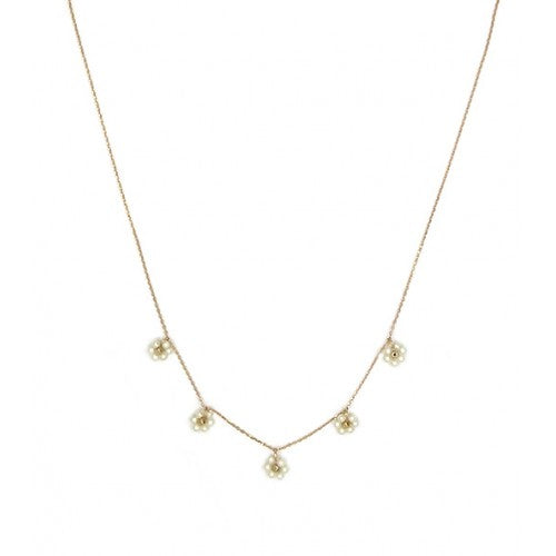 Five flower short necklace