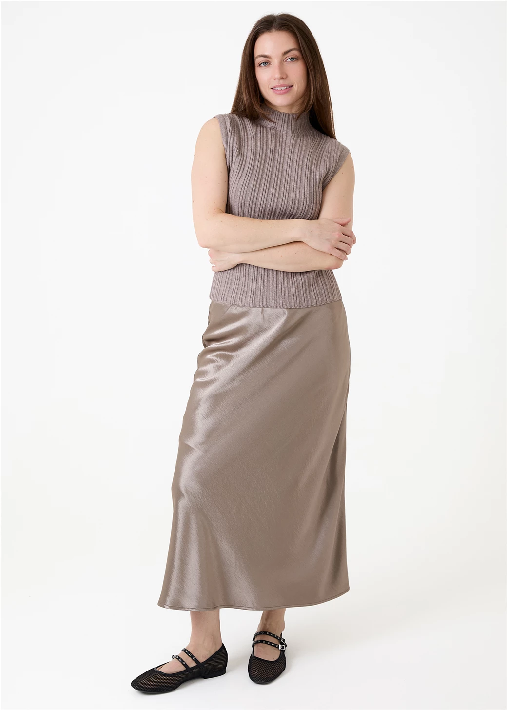Satin skirt - MInk