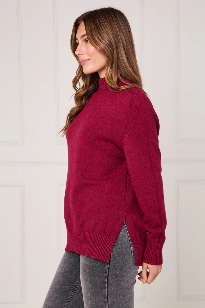 High neck jumper - Burgundy