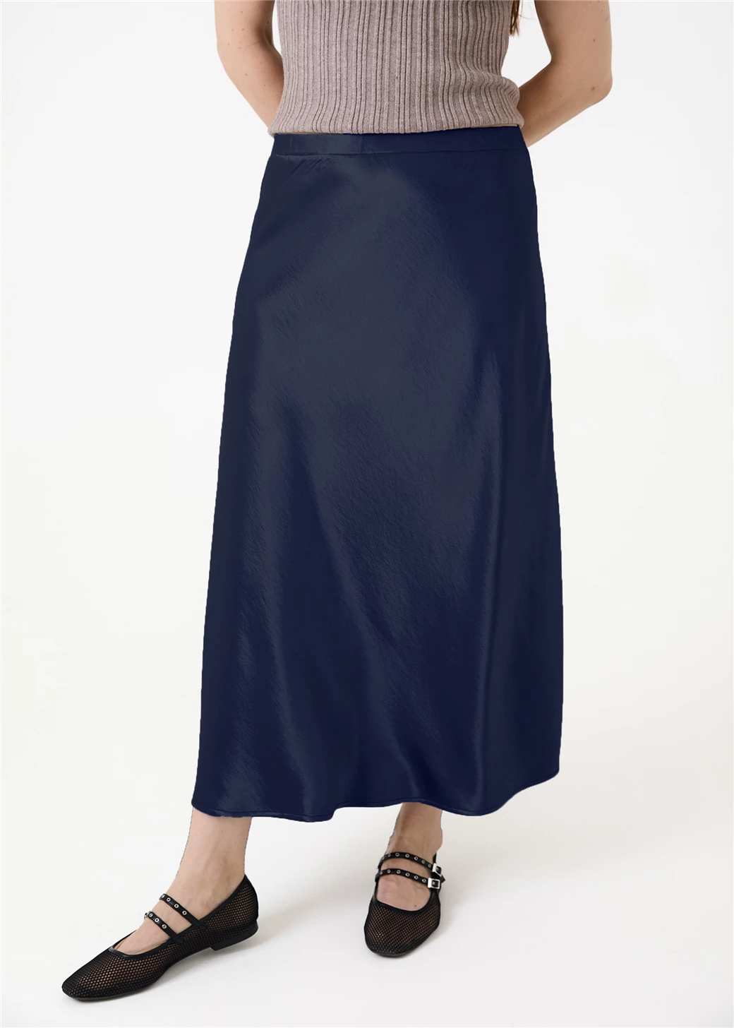 Satin skirt - Navy