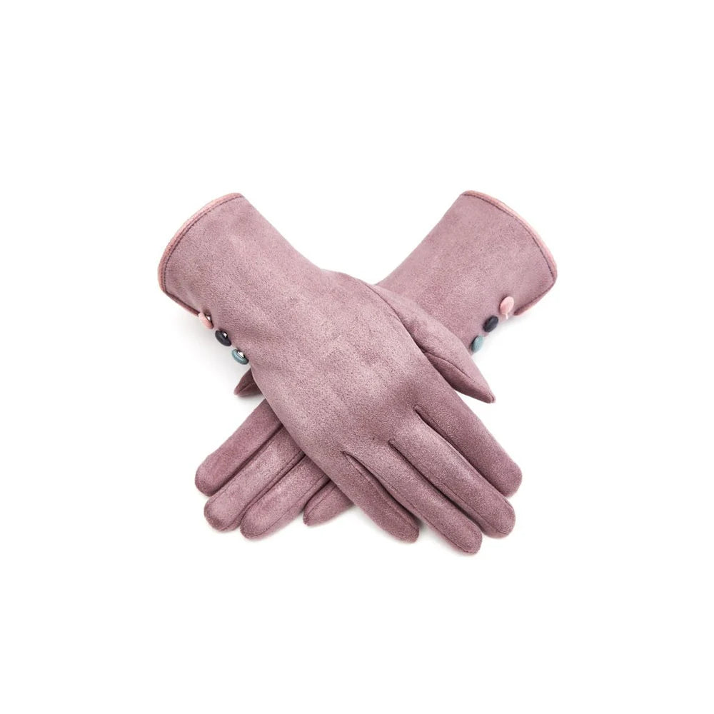 Button gloves - Purple