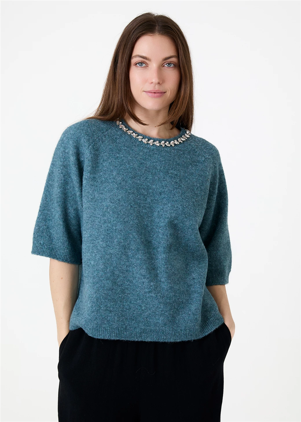 Necklace jumper - Sea blue