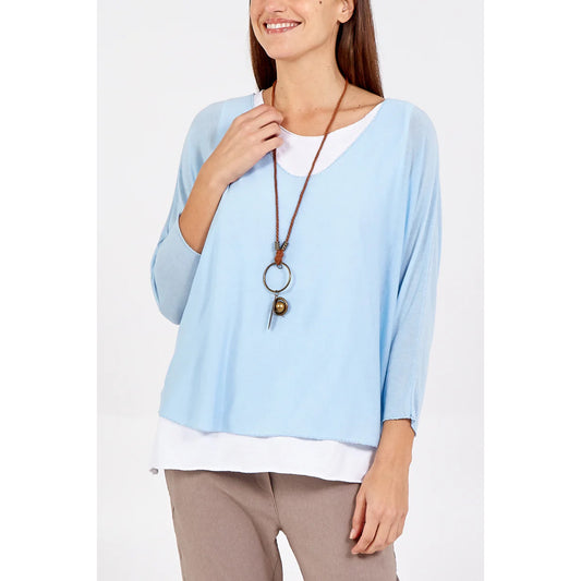 Double layer top - Baby blue