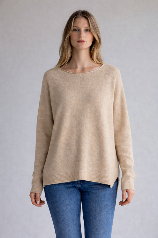 Waffle knit back top - Beige