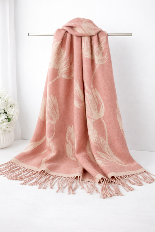 Tulip pashmina - Baby pink
