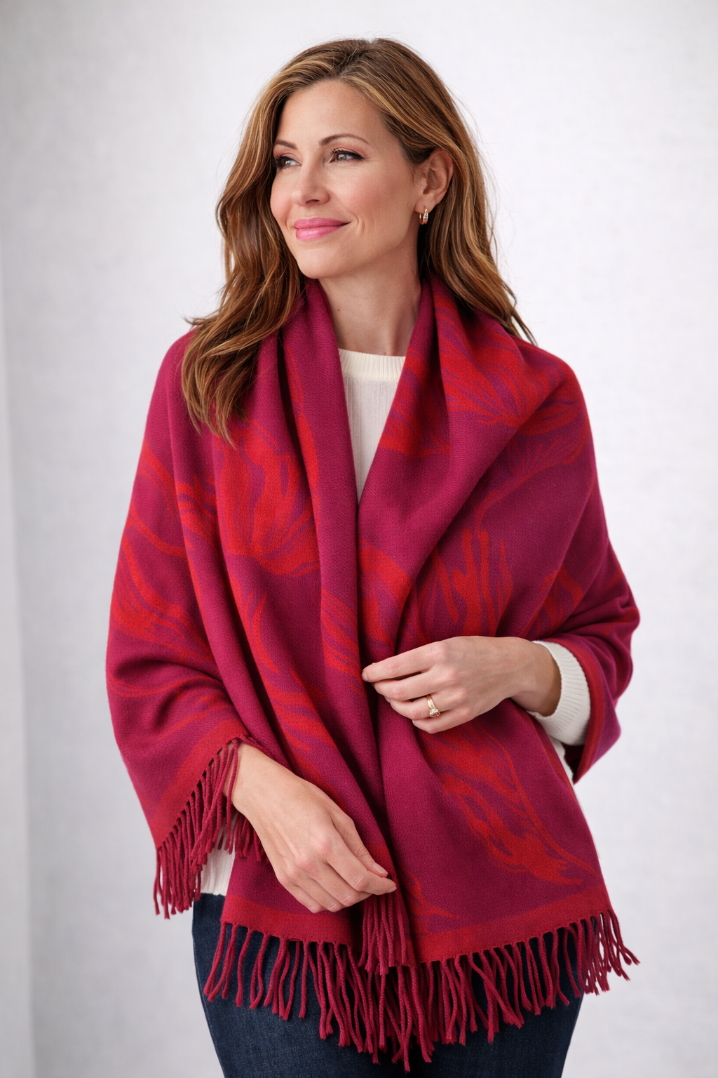Tulip pashmina - Fuchsia pink