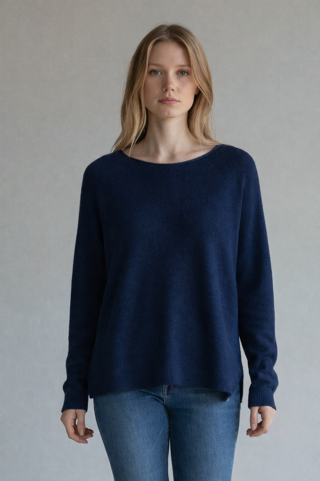 Waffle knit back top - Navy