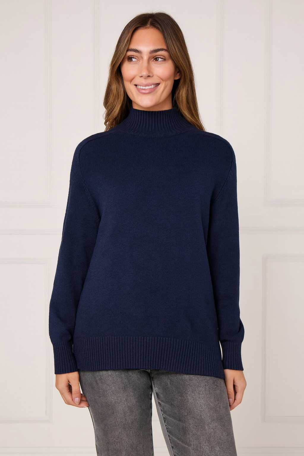 High neck jumper - Navy