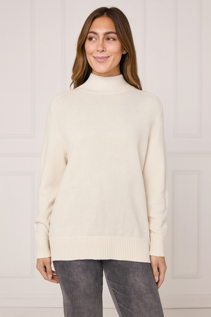 High neck jumper - Cream