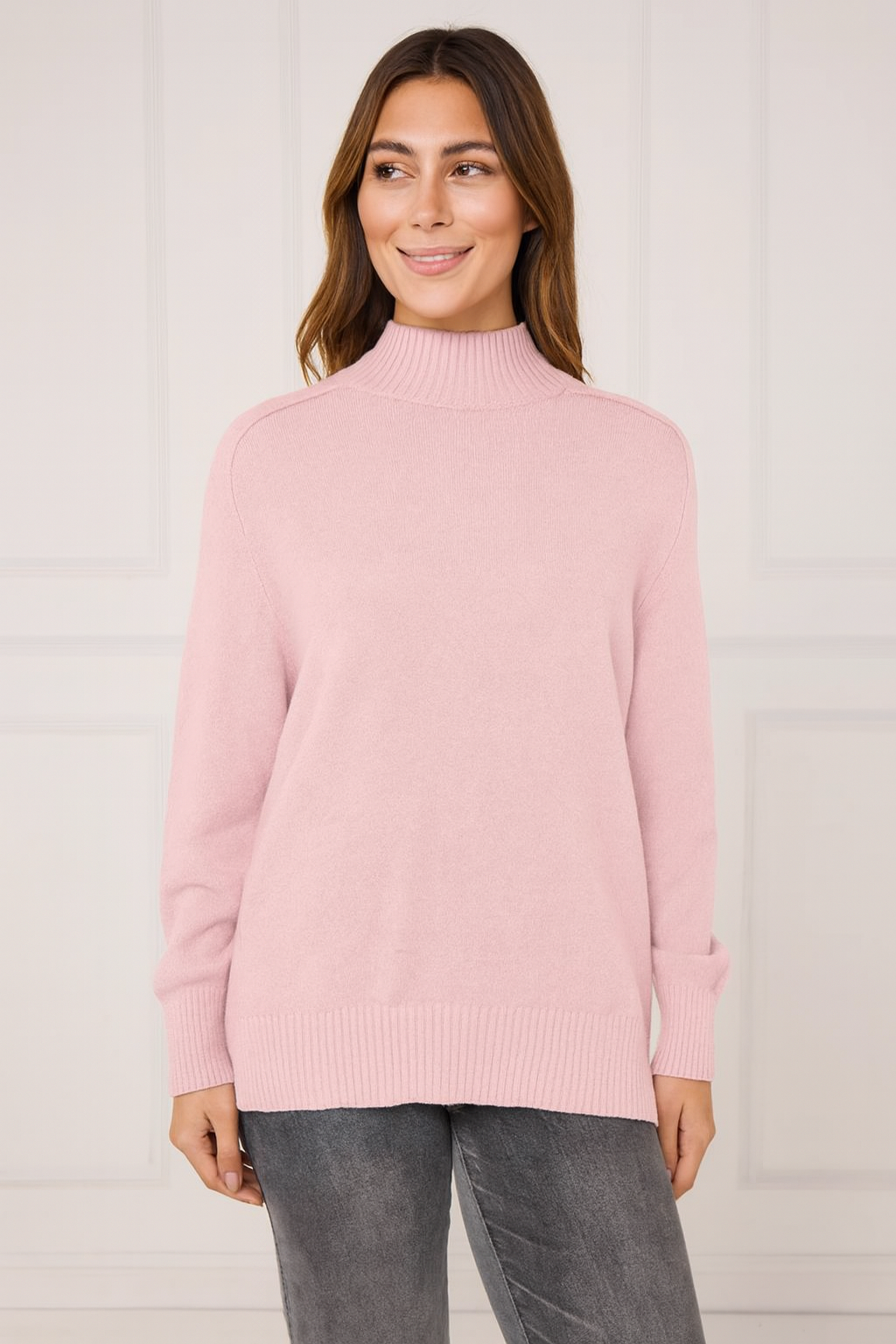 High neck jumper - Baby pink