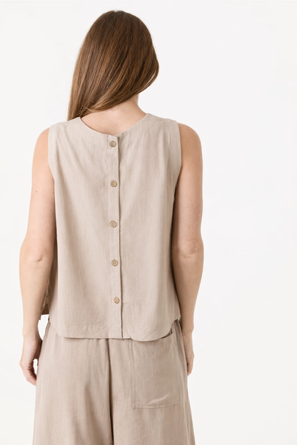 Linen vest - Stone