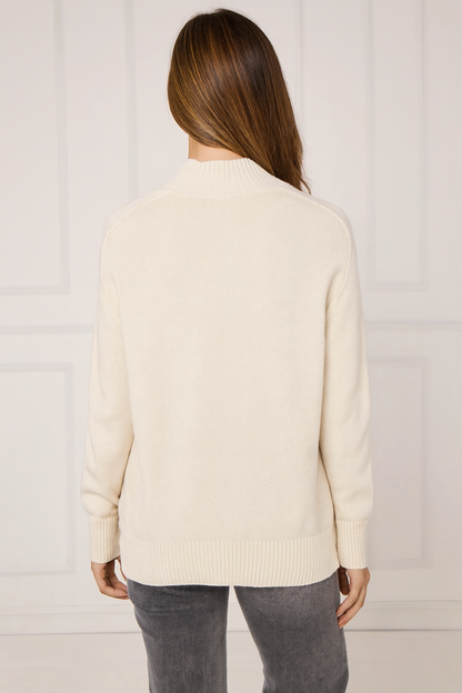 High neck jumper - Cream