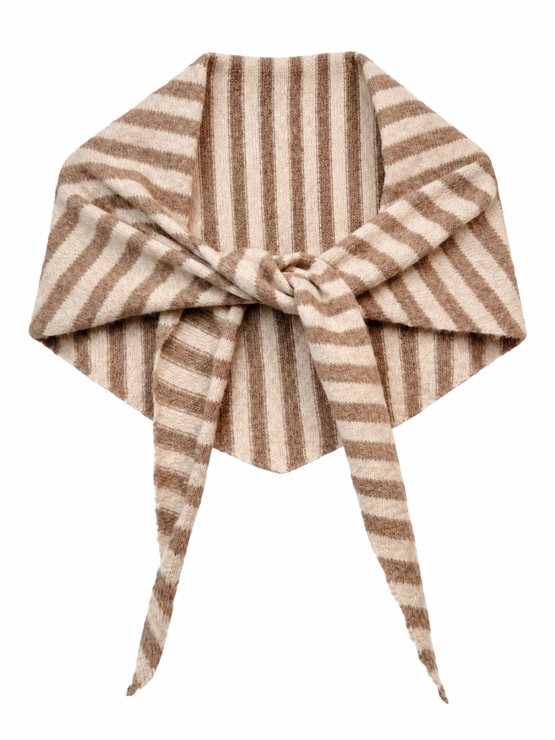 Triangular scarf - Beige stripe