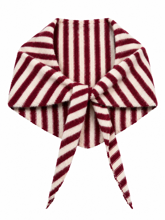 Triangular scarf - Burgundy stripe
