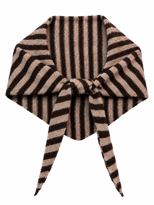 Triangular scarf - Chocolate stripe