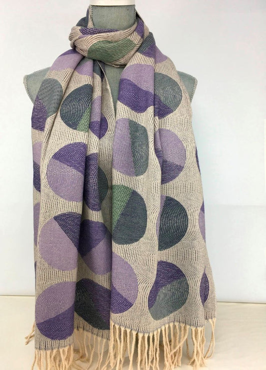 Circle print pashmina - Purple