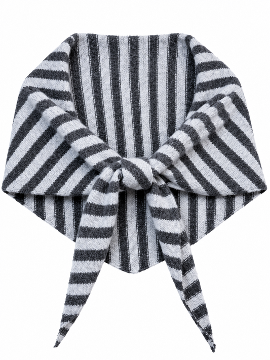Triangular scarf - Grey stripe