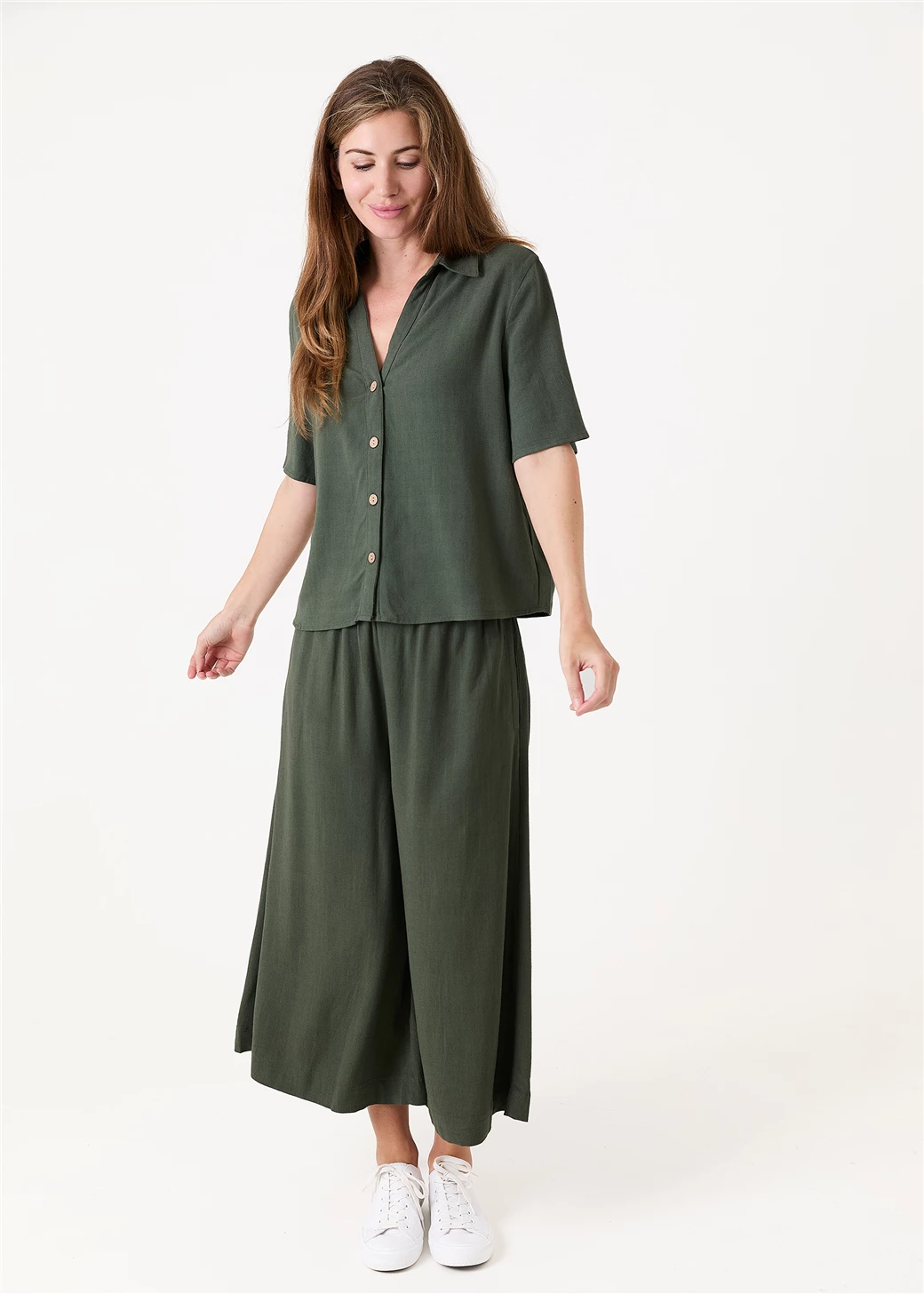 Linen culottes - Khaki