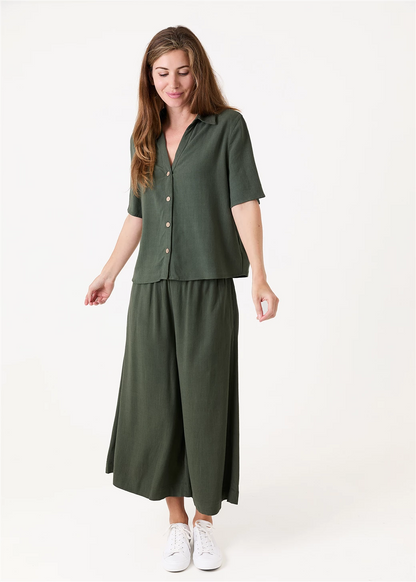 Linen culottes - Khaki