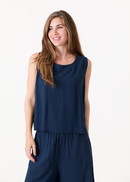 Linen vest - Navy