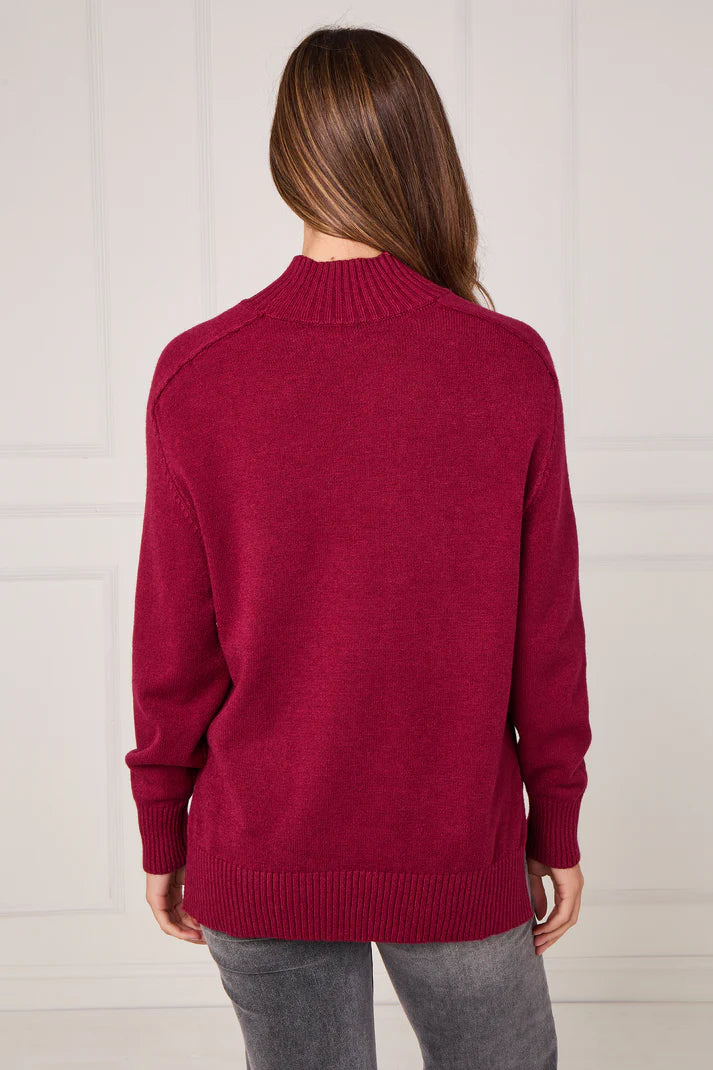 High neck jumper - Burgundy