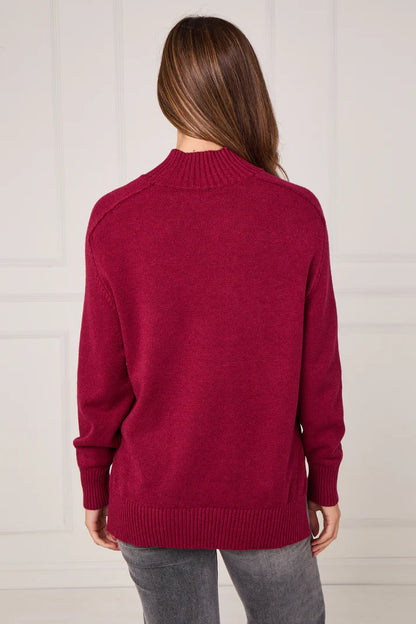 High neck jumper - Burgundy