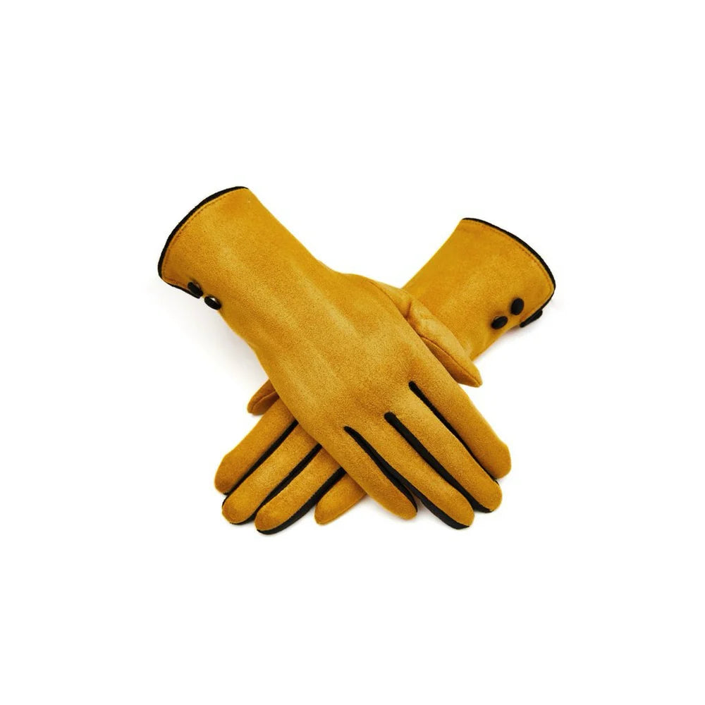 Button gloves - Mustard