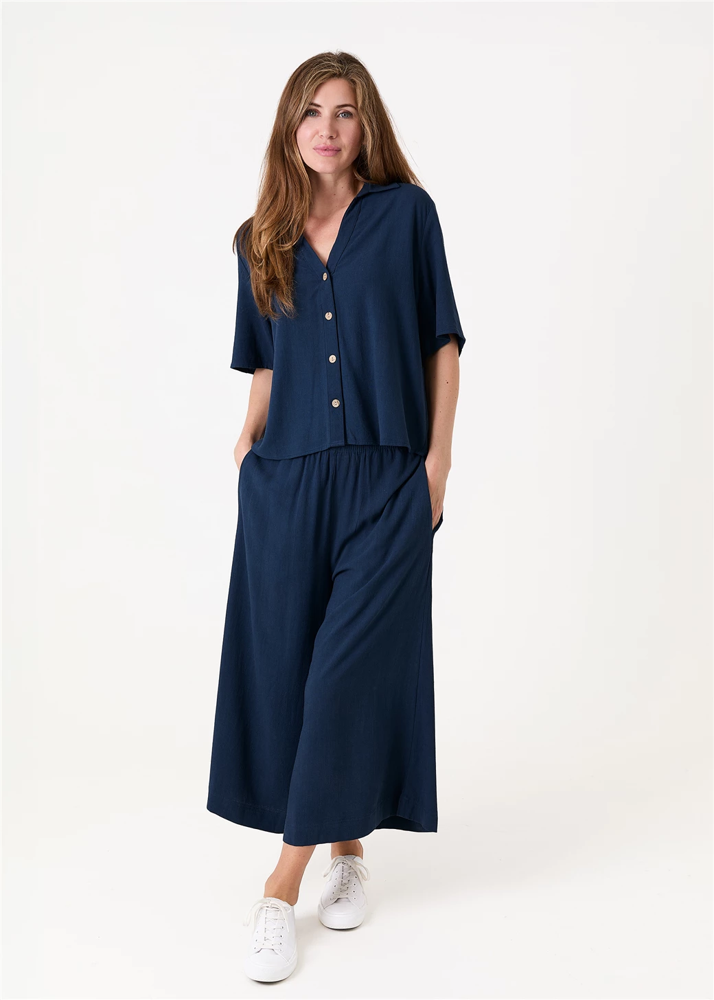 Linen culottes - Navy