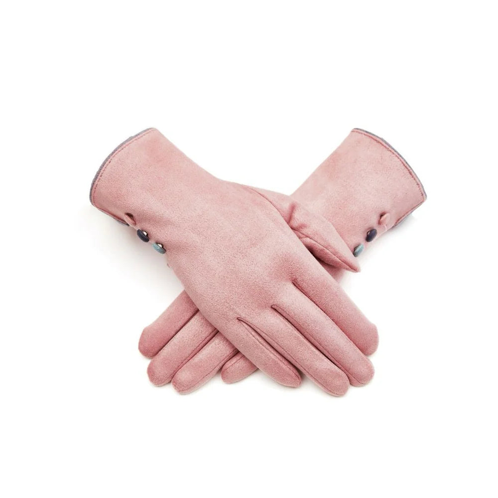 Button gloves - Baby pink