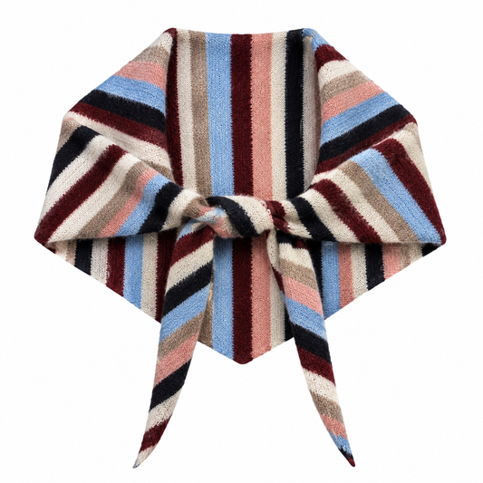Triangular scarf - Red and Blue