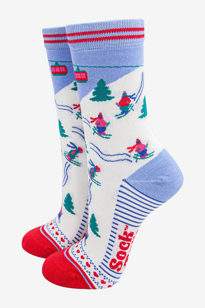 Ski scene socks
