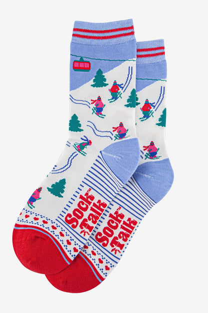 Ski scene socks