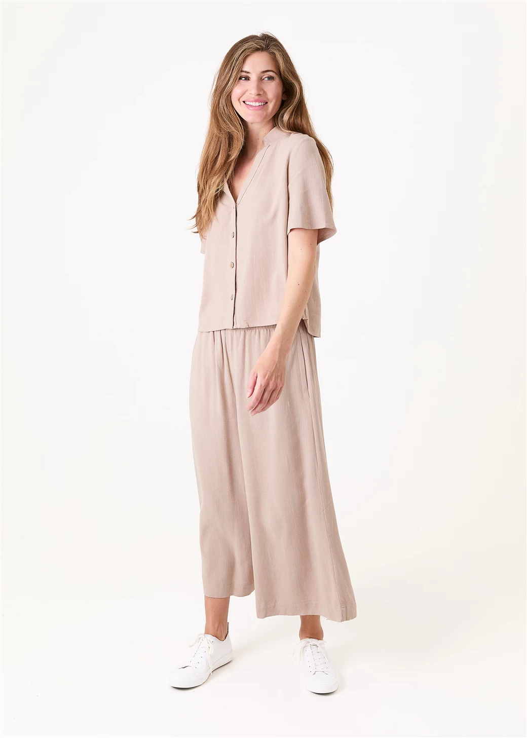 Linen culottes - Stone