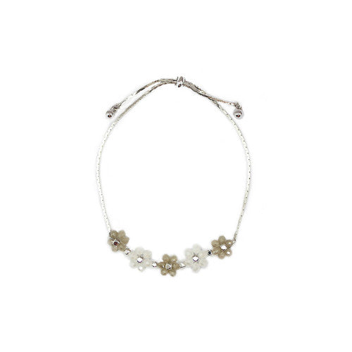 Pearl multi flower bracelet
