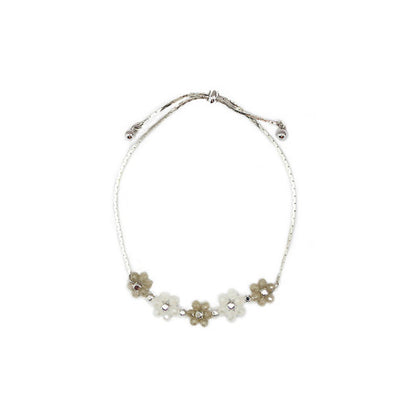 Pearl multi flower bracelet