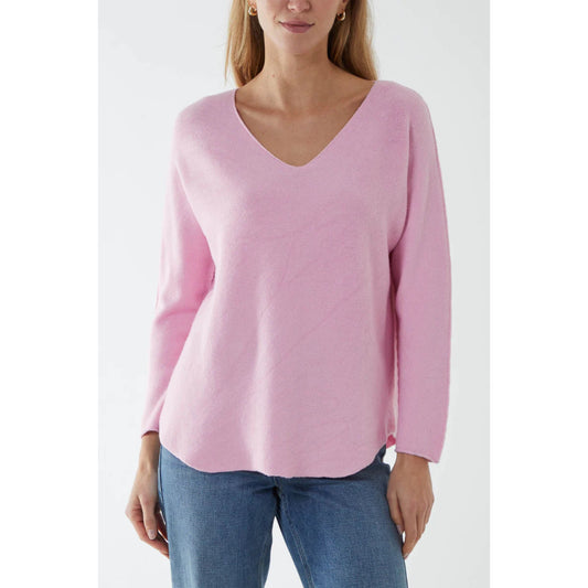Raw edge jumper - Pale pink