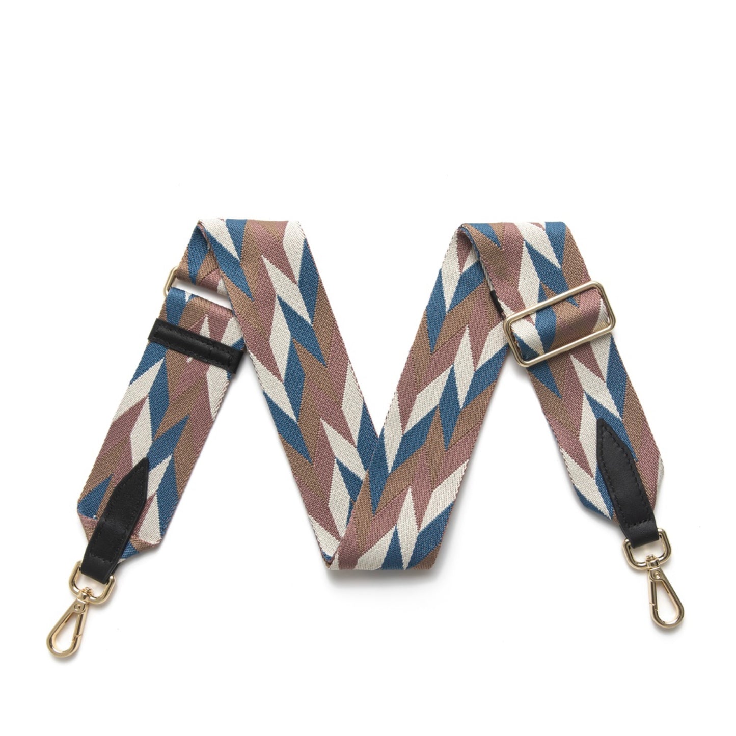 Blue abstract print bag strap