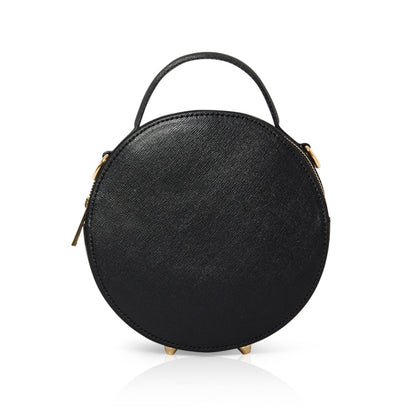 Luna - round leather grab bag