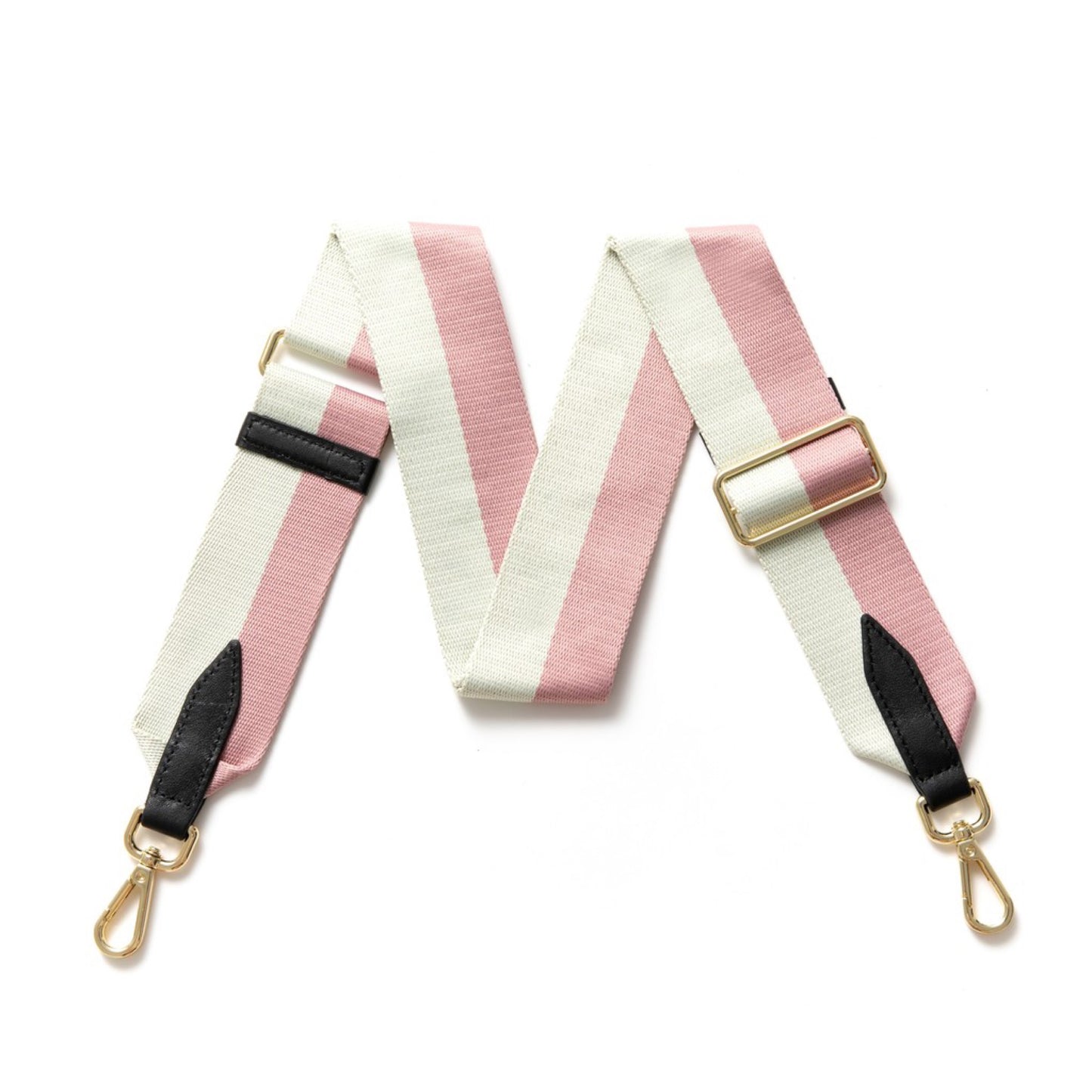 Baby pink and cream bag strap
