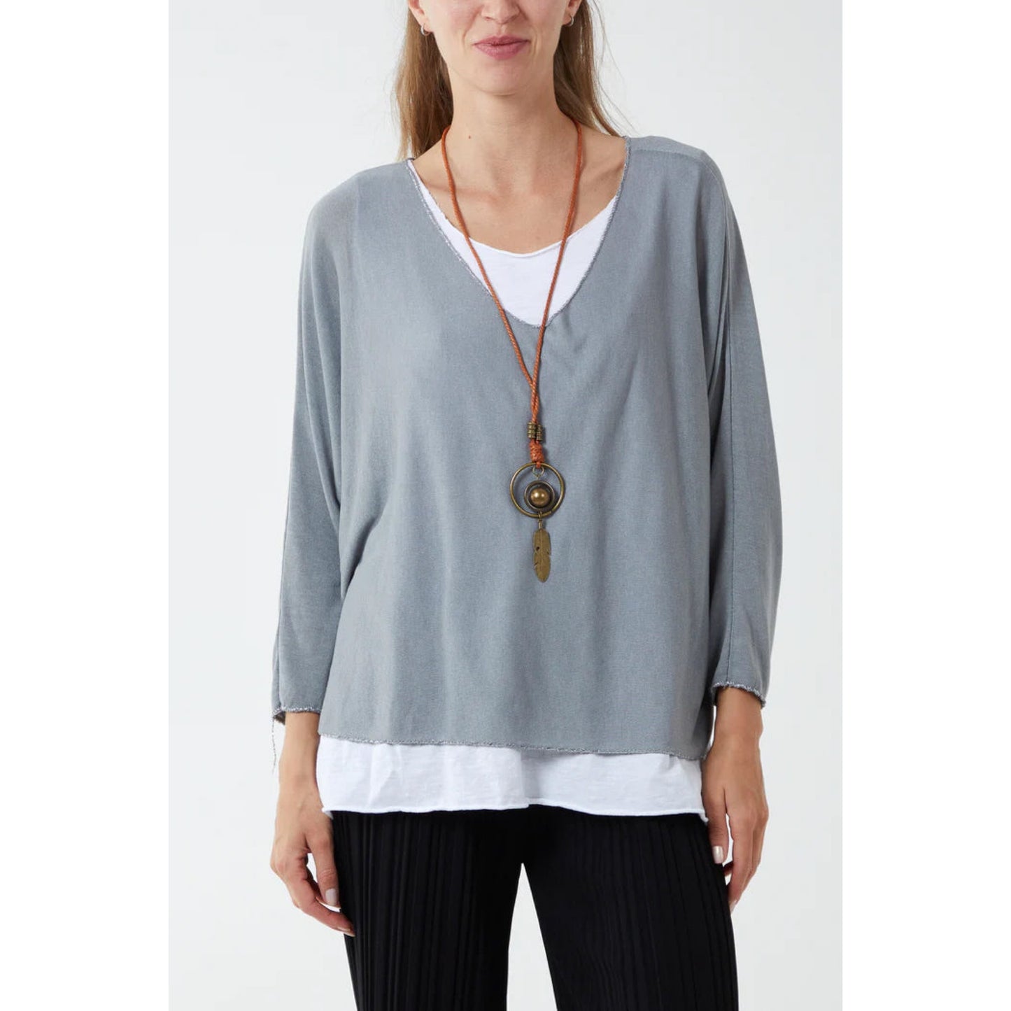Double layer top - Mid grey