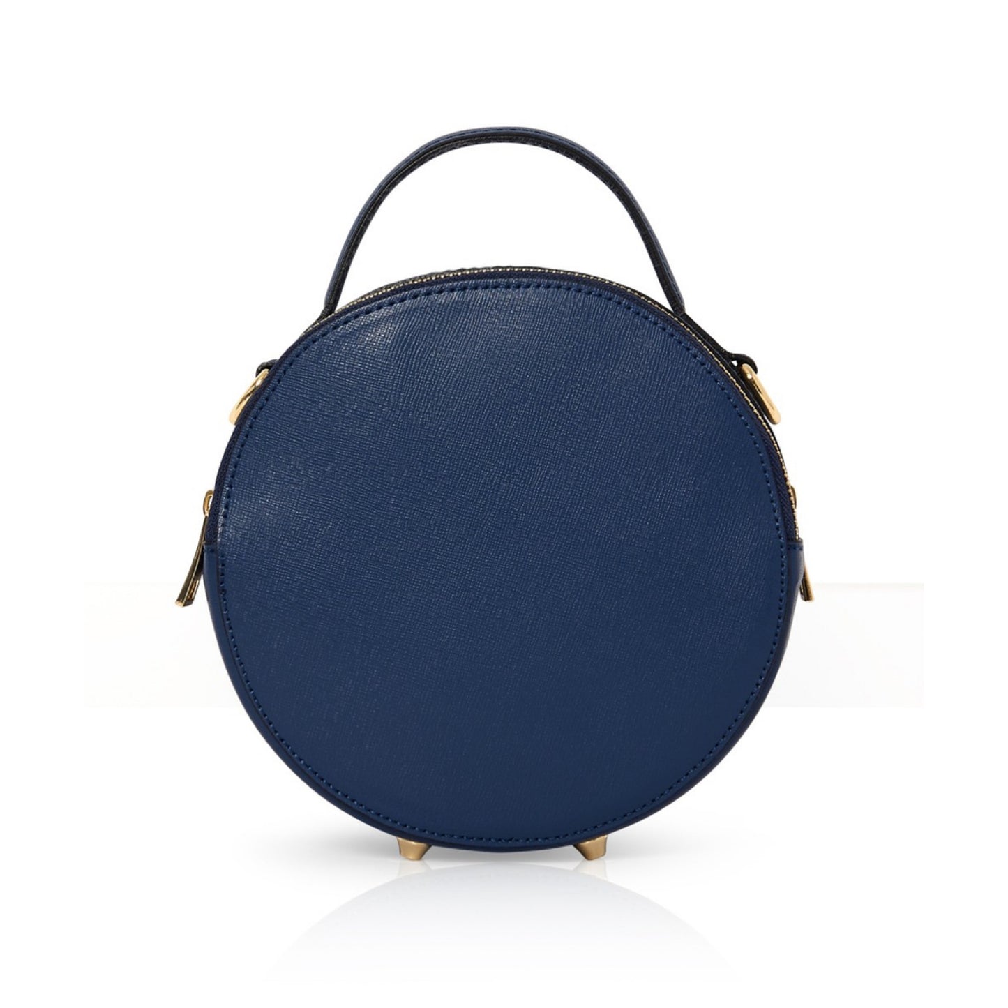 Luna - round leather grab bag
