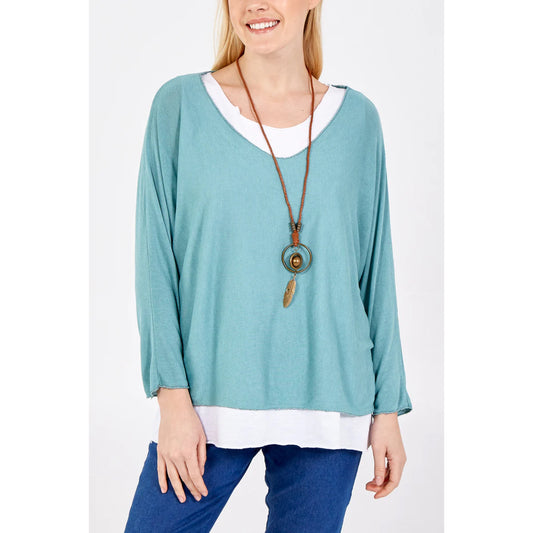 Double layer top - Sage green
