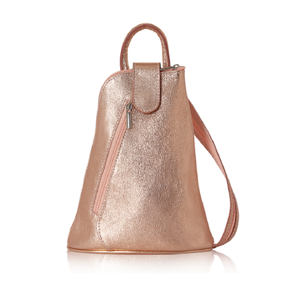 Gold leather backpack online